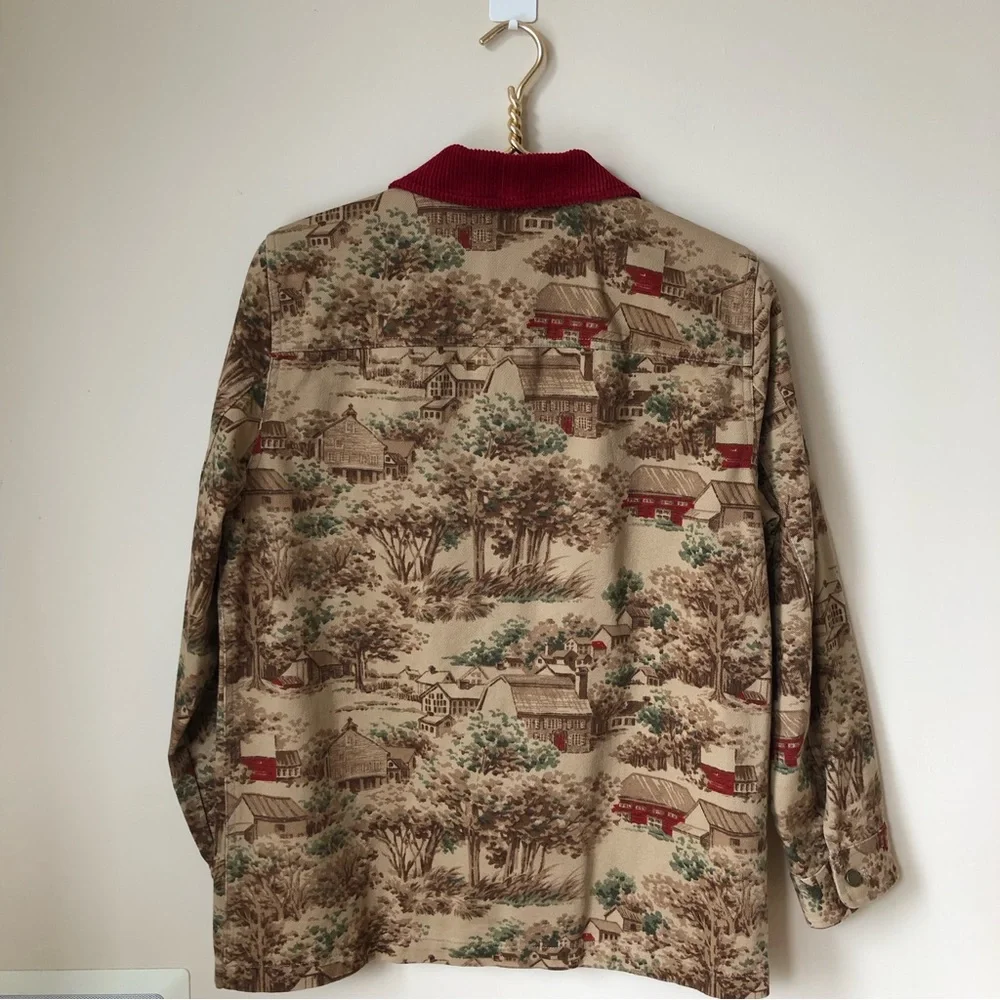 Ralph Lauren Vintage Cotton Canvas Jacket Prairie Country Scenery S - Picture 2 of 12